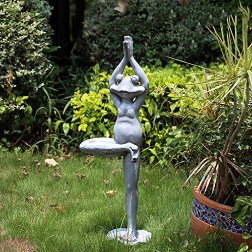 BIANBHUO Statue Dekoration Kreative Gartenornamente Outdoor Garten Pastorale Dekorationen Skulptur Tier Harz Glas Stahl Frosch Ornamente Gartenskulptur Ornamente