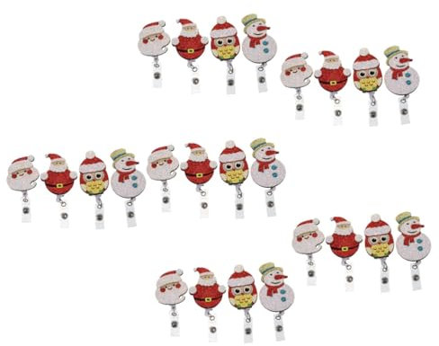Operitacx 24stücke Teiliges Weihnachts-badge-halter Mit Schneemann Katze Und Weihnachtsmann Praktische Und Kreative Ausweishalter Für Pflegekräfte Lehrer Und Mehr