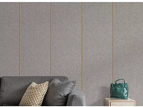 Peel and Stick Linen Cloth Waterproof Foam Wallpaper Flame Retardant Self adhesive Wall Panel Decor for Soundproofing Soft and Anti Collision Furniture Protection Gray a 65x280cm