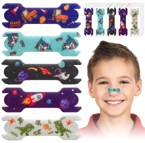Lot de 30 bandes nasales de petite taille pour enfants, 4,4 x 1,4 cm, bandes nasales extra résistantes pour respirer, soulagement de la congestion nasale des enfants, bande de ronflement, bande de