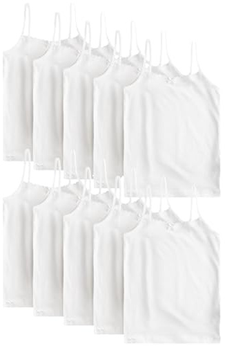 NEXT Fille Débardeurs à Bretelles élastiques, Lot de 10 Blanc 2 Ans-3 Ans