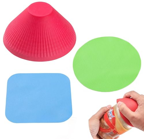 Pinze In Gomma Per Apriscatole | Apri Barattolo In Gomma | Apribarattoli In Silicone | Strumenti Per Aprire Barattoli Per Bottiglie Sottobicchieri Da Cucina Rotondi Per Mani Deboli