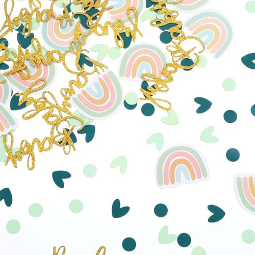 Grevosea 100 Pcs Sage Green Baby Shower Confetti, Gender Neutral Baby Shower Decorations Gender Reveal Table Decorations Confetti Dots Scatter for Gender Reveal Birthday Party Decor