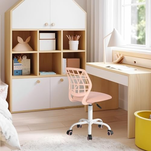 FurnitureR Chaise de Bureau réglable en Hauteur - Ergonomique et colorée - avec Dossier et accoudoirs - 5 Roues - pour Enfants de 3 à 10 Ans - Charge maximale : 100 kg