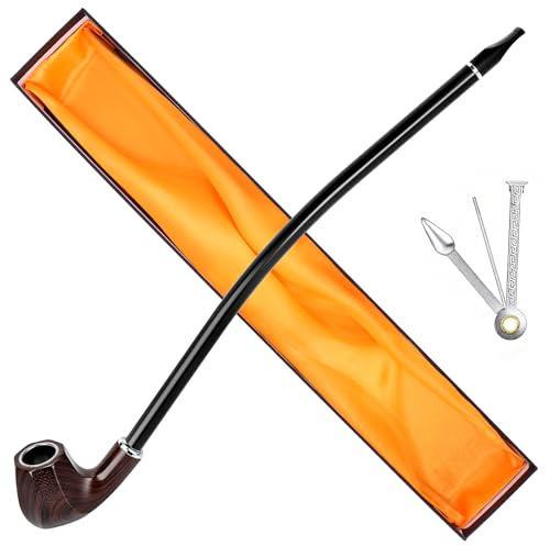 Hysagtek Long Churchwarden Tobacco Pipe - 16 Inch Wood Smoking Pipe Long Stem Smoking Pipe with Gift Box
