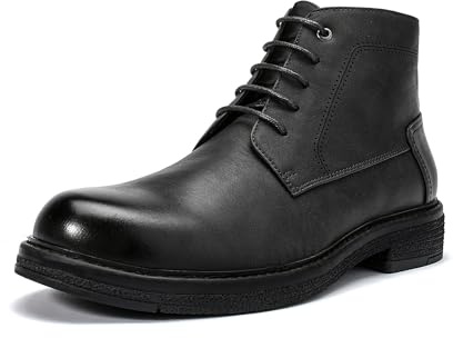 Allthemen Mens Ankle Boots Lace Up Chelsea Business Chukka Shoe | Mens Formal Oxfords Derby Comfortable Dress Boots Casual Round Toe Leather Shoes for Wedding Dinner