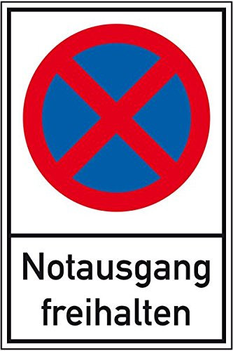 LEMAX® Haltverbotsschild Notausgang freihalten, Aluminium, 400x600mm