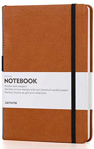 Lemome Kariertes Notizbuch/Squared Notebook Hardcover Classic GitterNotizbuch mit Stifthalter - Thick Premium Papier + Seiteneinteiler Geschenke 8,4 x 5,7 Zoll