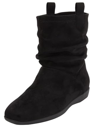 Comfortview Demy Slouch Bootie Short Ankle Boot Women's Winter Shoes (Wide Widths Available) - 9 M, Black (Wide Widths Available)