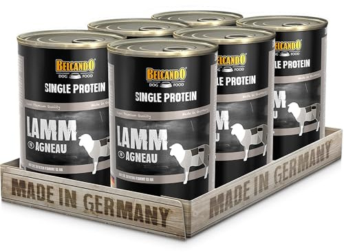 Belcando Single Protein Dose [6x400g Lamm] | Sortenreines Nassfutter für Hunde | Monoprotein Feuchtfutter