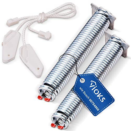 Dörrgångjärn fjädrar med kabel dörrfjäder ersättning för Bosch 00754866 Siemens 754866 Neff Constructa diskmaskin reparationssats 2 x fjäder gångjärn reparationssats färgkod röd för diskmaskin