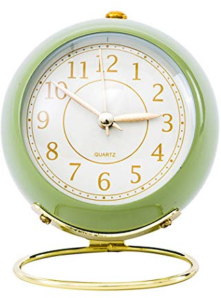 SWHONG 6 Zoll Wecker Analog Ohne Ticken,6 Zoll,Grün