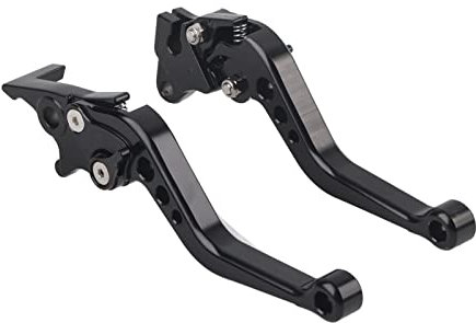 OUKENS Leva della frizione del freno, 2 pezzi Unniversal Motocicletta in lega di alluminio regolabile per dispositivo di frenatura del manubrio del manubrio(Nero)