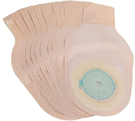 Fyearfly Kolostomiebeutel, Einweg Drainagebeutel, Einteiliger Stomabeutel, 10 Stück Stomabeutel einteilig Einweg Kolostomiebeutel Stoma Ileostomie Stomazubehör für die Illeostomie Stoma Pflege