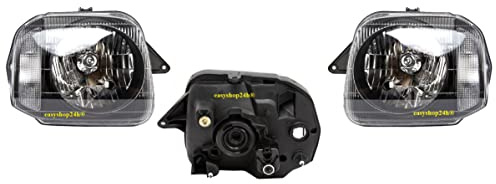 EASYSHOP24H Set 2 Faro Fanale Proiettore Anteriore Destro e Sinistro Per Jimny dal 1998 al 2017 H4 Predisposto Regolazione Elettrica Gruppo Ottico Luce Fanalino Guidatore Passeggero