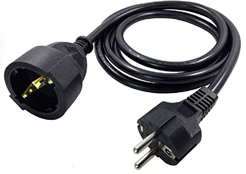 Toptekits CEE7/7 European Schuko Male to Female Power Extension Cord, 2-Prong Germany CEE 7/7 M/F European Extension Cord for PDU UPS, 220 Power Cable,16A 250V, 16AWG, 6ft/1.8m