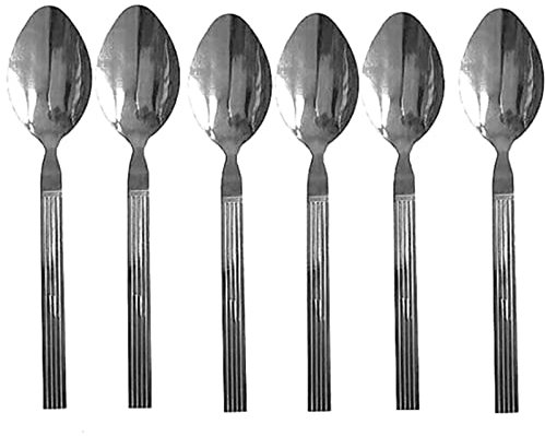 Buystarget 6 Stainless Steel Dessert Table Spoons Serving Set Pattern Kitchen Cutlery UK
