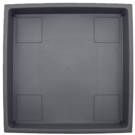 The HC Companies Soucoupe carrée, Gris Chaud, 28 cm