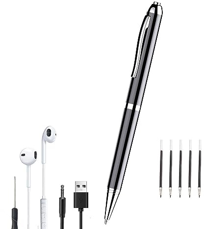 Feloyal Voice Recorder Stift 64 GB Professioneller Sprachrekorder mit Sprachaktivierung und MP3-Wiedergabe Mini Recorder für Besprechungen Interviews Unterricht
