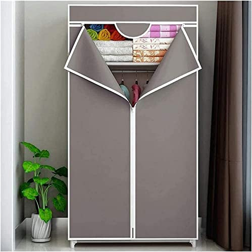 LAMEDOAT Tragbarer Kleiderschrank, Stoffgarderobe, Segeltuchgarderobe mit Reißverschluss, für Kleidung und Schuhe, geschlossener Lagerschrank, Klappschrank, 70 x 45 x 155 cm, Kleiderständer, tragbare