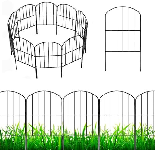 Mellifluous 10PCS decorativo giardino recinzione, sezione bordo scherma pannello, conigli cani esterni patio recinzioni, pannello di recinzione antiruggine esterno, recinzione pieghevole paesaggio