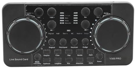 Carte Son en Direct, équipement D'Enregistrement de Podcast avec Bluetooth, Enregistrement de Bureau, Chant, Jeu, Mixeur Audio, Réduction du Bruit pour Le Streaming en Direct