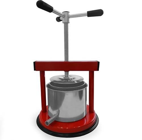 ESTO Torchietto Premitutto per Melanzane, 1,5/3 / 5 kg, Torchio Premitura Mirto e Nocino per Conserve Succhi e Premute, in Acciaio Inox Alimentare, Piccolo Medio Grande, Pressa Manuale (3 Litri)