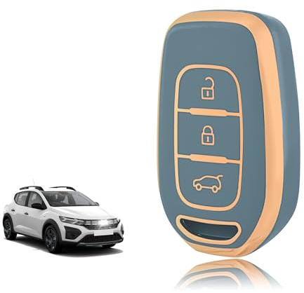 TOOMUME Schlüsselhülle TPU, Autoschlüssel Hülle Passt für Renault Twingo Kangoo Clio Symbol Kwid Dacia Logan Sandero Stepway Duster Dokker, Schlüsselcover Schutz Schlüsselgehäuse - Smart Key
