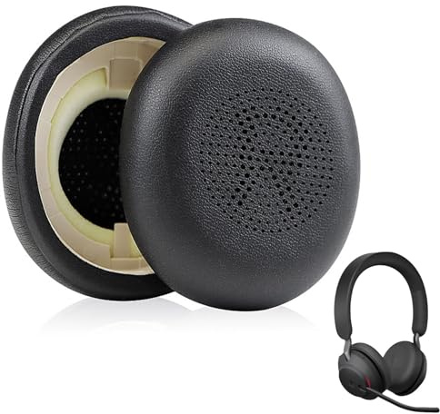 Cuscinetti di ricambio per Jabra Evolve2 65 (65MS 65UC USB) | Elite 45h On-Ear Wireless Headset, Parti per Cuffie in Spugna Memory, Cuscinetti Auricolari con Morbida Pelle Proteica