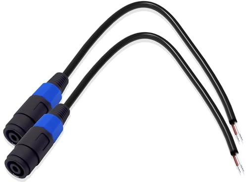 YARCHONN Speakon Lautsprecher Bare Wire Kabel Open End 1.64FT Pigtail Lautsprecher Draht Audio Kabel zu Speakon Stecker Adapter Twist Lock für Audio Geräte (2pcs) (Buchse)