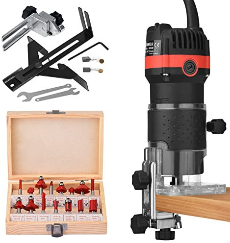 Fresadora de Madera Rebajadora Eléctrica, Recortadora de bordes laminados eléctrica, enrutador de madera, máquina de tallado, herramientas eléctricas de carpintería for carpintería for tallado de proc