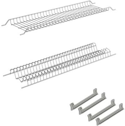AERREGI Scolapiatti Per Cucina | In Acciaio Inossidabile o Metallo Verniciato Grigio | Antiruggine, Moderno, Salvaspazio | (Scolapiatti Metallo Vernicato Grigio 56 cm)