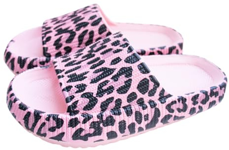 Chaussons de bain pour garçon et fille - Pantoufles originales - Motif léopard - Nuages - Pantoufles Cloudyzz - Chaussons antidérapants - Pour l'été - Plage et piscine, a, 38/39 EU