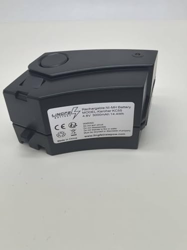 replace Battery for Kärcher cordless broom K52, K55, K65+, KB5, KC55, KC55+ and others, such as 28100010, 6.654-118.0, 4.8 V, 3000 mAh