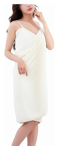 Toalla envolvente brillante con correas, toallas para mujer, vestido de toalla de baño ajustable, suave y ultraabsorbente, bata de baño sin espalda de secado rápido (A, 40-65 kg)