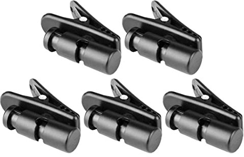 NUOBESTY Clips para Cables De Auriculares Eje Giratorio 360° para Uso Deportivo, Sujetadores Grandes para Auriculares, Cable Resistente y Compacto, Color Negro, Paquete De 5 Unidades