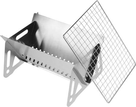 PartyKindom Portabler Holzkohlegrill Klappbarer Campinggrill Metallgrill Für Outdoor-grillen Faltbarer Grillrost Tragbarer Grill Für Garten Und Reisen