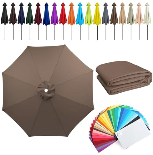 Toldo de repuesto impermeable de 23,5 m para sombrilla de mercado, parasol con protección UV con 8 varillas, perfecto para patio, playa, piscina, jardín, balcón