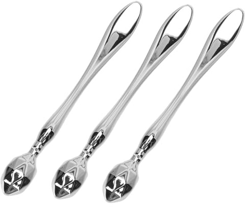 Yardwe 3 Stück Augencreme Applikator aus Zinklegierung Metall Augenmassagegerät mit Löffel und Gesichtsroller Tragbares Massagezubehör zur Reduzierung von Schwellungen und Augenringen