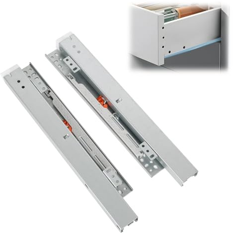 Schubladenschienen Schubladenauszug für Bodenmontage [30CM] - Teleskopschienen aus Stahl mit leisem Lauf, rostbeständig, für Küchenschubladen, Schränke und Möbel