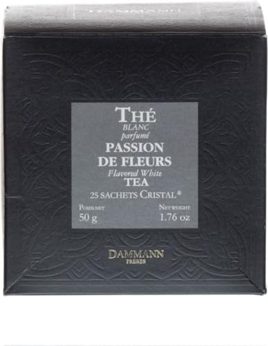 Thé Blanc Passion de Fleurs - Flavored White Tea, Dammann Frères (25 Sachets Cristal, 50g)