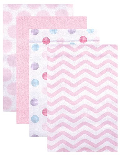 Flanella che riceve coperte, punti rosa, 4 conteggi