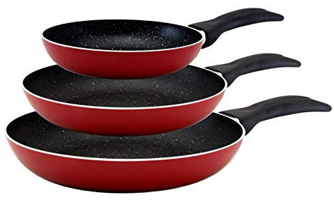 San Ignacio Set DE 3 SARTENES DE Aluminio PRENSADO: Ø 16, 20 Y 24 CM Uds, Negro