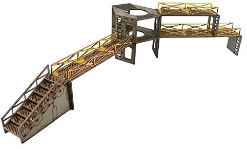 War World Gaming Industry of War Schlachtfeld Kit 6 Vorbemalt - 28mm Sci-Fi Industriell Tabletop Wargame Gelände Modellbau Diorama Schlachtfeld Wargaming RPG