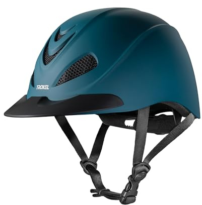Troxel Liberty Ultralight Horse Riding Helmet, Low-Profile Adjustable Design, Horseback Riding Gear, Extra Large (7-3/8 - 7-3/4), Bluestone Duratec