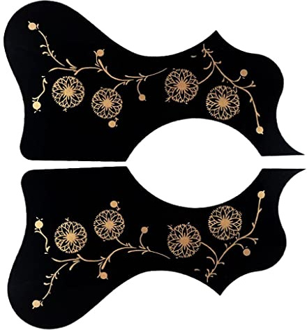 Almencla Gitarre Pickguard Scratch Platte für 40 und 41 Zoll Akustik Gitarre, Konzertgitarre, Westerngitarre, 2er Pack - Schwarz