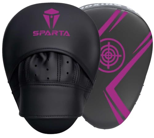 Focus pads Boxing Mitts - Curved Hook and Jab Target Hand Pads - Great for MMA, Kickboxing, Martial Arts, Muay Thai, Karate Training - Padded Punching, Coaching Strike Shield (Purple)