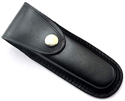 FOTOBETTER Etui Cuir pour Couteau Pliant, Housse Couteau à Cran en Cuir Pliant avec Fermeture par Pression et Système d'attache à la Ceinture pour Couteau de Poche