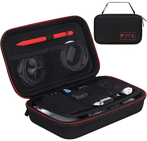 Canboc Hard Travel Electronic Organizer Case for MacBook Power Adapter Charger Cable Apple Magic Mouse Power Bank Apple Pencil USB Flash Disk SD Card Small Portable Accessories Tech Bag, Black | Case for Charger, Cable, Mouse Power Bank, Apple Pencil, USB Flash Disk, SD Card, Small Portable Accessories Bag, Black