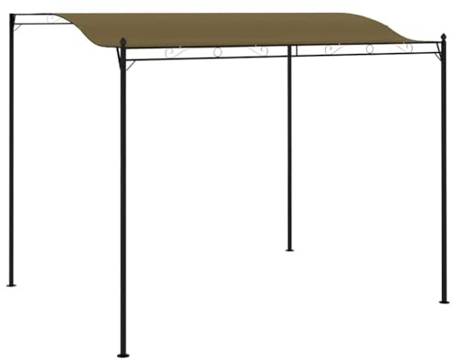 vidaXL Auvent de Parasol Tonnelle de Patio Chapiteau de Jardin Pavillon de Terrasse Auvent d'Extérieur Camping Pique-Nique 3x2,4 m Taupe 180 g/m²